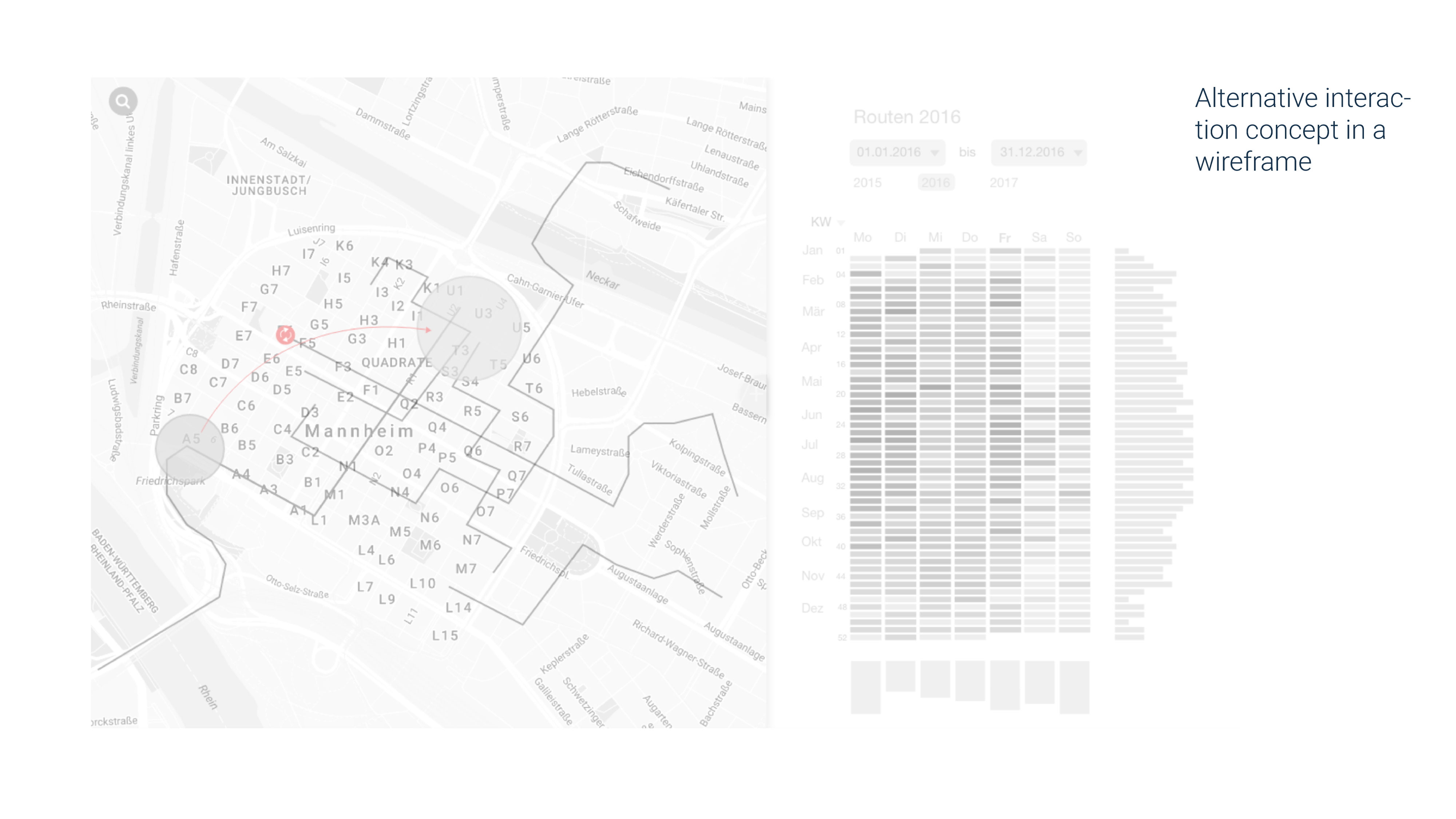 Alternate interaction concept as wireframe.